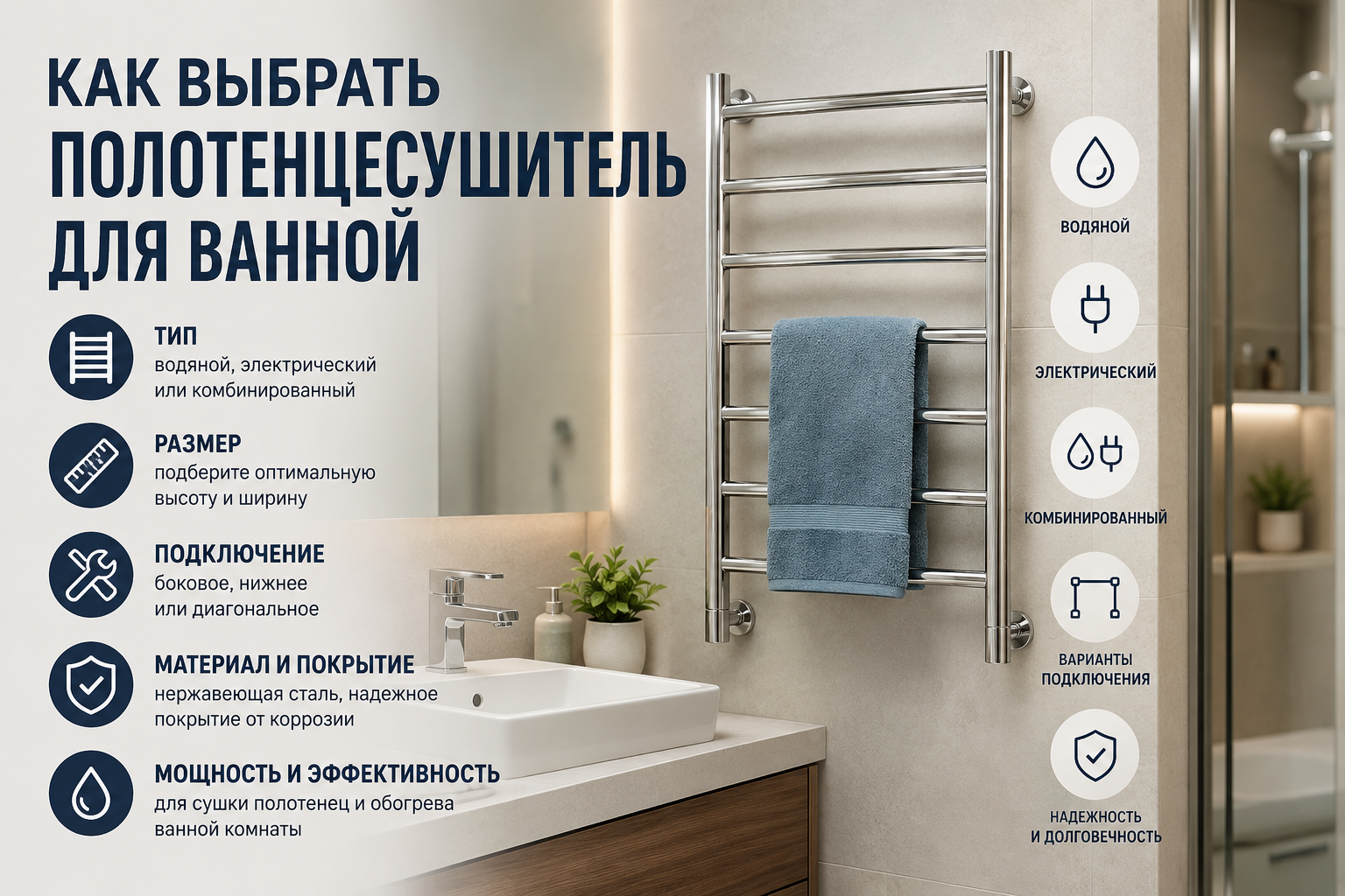 Как выбрать полотенцесушитель для ванной